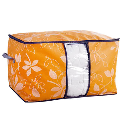 

Thicken Leaves Printed Quilt Storage Bag Clothing Bedding Blanket Organizer