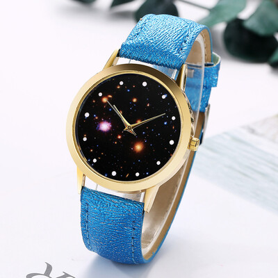 

Hot Sale Women Watches Starry Sky Dial Ladies Quartz Analog Wristwatch Featured Leather Strap Fashion Clock Gift Montre Femme