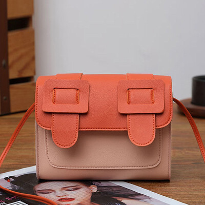 

2019 Quality Women Leather Flap Handbags Fashion Color Blocks Mini Messenger Bags Hasp Shoulder Bag Female Summer Crossbody Bags
