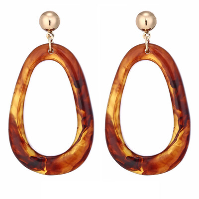 

EK834 European Fashion Big Vintage Geometry Oval Acrylic Statement Water Drop Dangle Earrings for Women Jewelry Gift Accessories