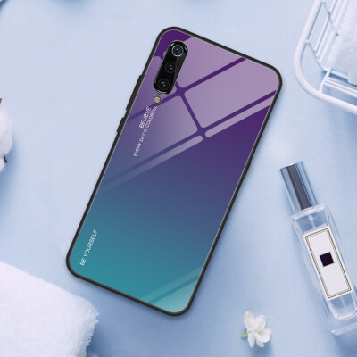 

For Xiaomi Mi 8 Tempered Glass Back Cover Phone Cases Gradient Tempered Glass Hard Phone Case TPU Bumper