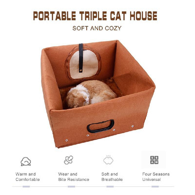 

Pet Houses for Cats Indoor Cozy Cat Cave Portable Cat Carrier Handbag w Breathable Mesh Window Cat Bed