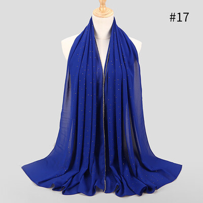 

New high quality pearl chiffon inlay bit towel spring&summer long section Muslim woman hijab scarf