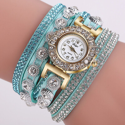 

European new style circle bracelet watch Korean velvet full diamond alloy womens fashion watch