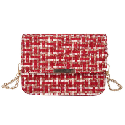 

Women Weave Shoulder Bag Simple Chain Small Square Bag Vintage Messenger Bags Designer Luxury Cutch Sac Main YJ