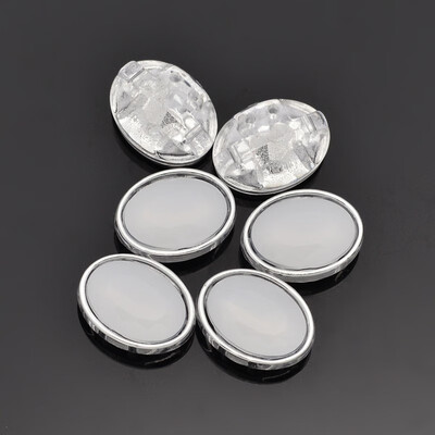 

Sew on Taiwan Acrylic Garment Accessories Faceted Oval WhiteSmoke 10x8x5mm Hole 05mm