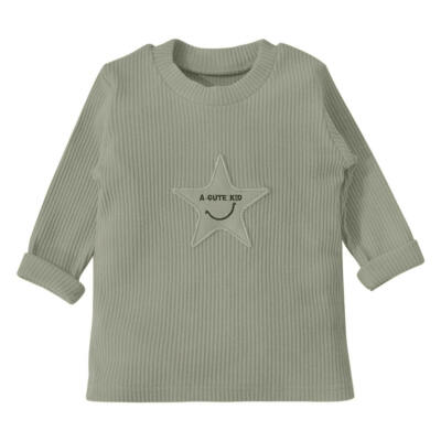 

Spring Soft Knitted Cute Star Girl Children T-shirt Pullover Bottoming Tops