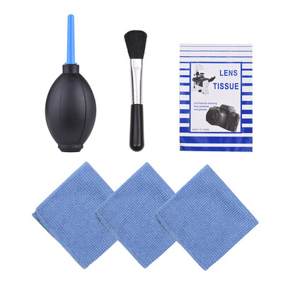 

6 in 1 Dust Cleaner Camera Cleaning Kit Lens Brush 3pcs Cleaning Cloth Air Blower Optical Cleaning Tissue for Canon Nikon Sony