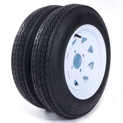 

Ktaxon 2-Pack Trailer Tires & Rims 480-12 480-12 480 X 12 12" 4 Lug Wheel White Spoke