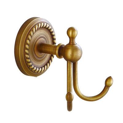 

European Retro Copper Bathroom Toilet Hanging Clothes Coat Hat Double Hook