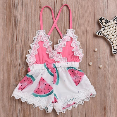 

Summer Newborn Toddler Baby Girl Lace Romper Jumpsuit Christening Clothes Outfit
