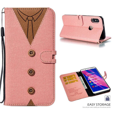 

MOONCASE Millet Red Rice Note 5 Pro Stitching Embossed Mens Leather Case - Powder
