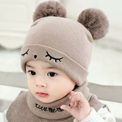 

Baby Toddler Boy Girl Winter Warm Knitted Crochet Beanie Hat Cap Scarf Sets