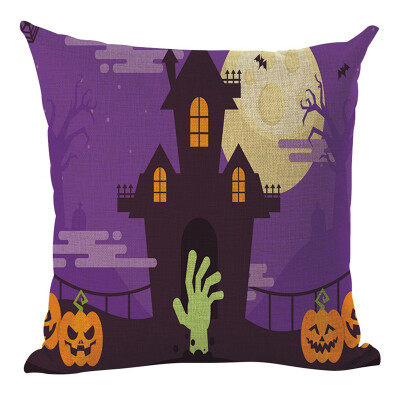 

Halloween Multi Designs Decorative Throw Pillow Cover Flax Square Pillow Case Witch for Home Bar Halloween Hot Selling Supplies