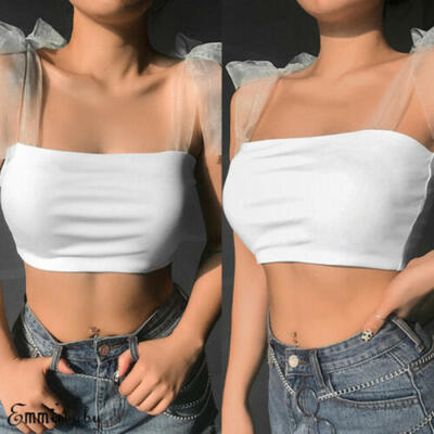 

Women Summer Sexy Casual Bandage Tank Top Vest Blouse Sleeveless Crop Tops Shirt