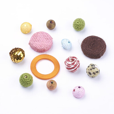

Handmade Woven Beads Mixed Style Mixed Shape Mixed Color 1636x1636x9525mm Hole 23mm