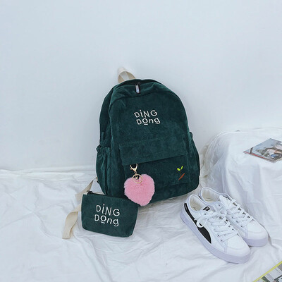 

Japanese version of Ancient Girls Mild Campus schoolbag Korean version of junior high school students shoulder bag simple corduroy