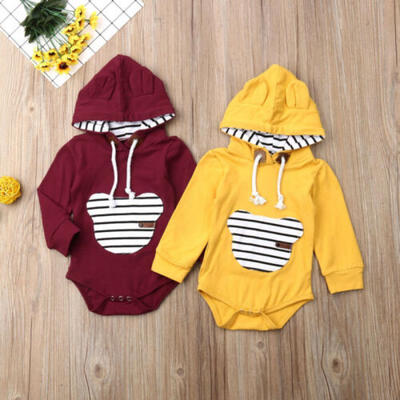 

Newborn Toddler Baby Boys Girls Hooded Romper Bodysuit Jumpsuit Outfits Sunsuit