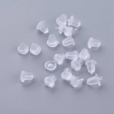 

Plastic Earring Ear Nuts Earrings Backs Clear 5x4mm Hole 05mm
