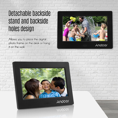 

Andoer 7 Inches LED Digital Photo Frame Desktop Electronic Album 1024600 High Resolution Supports Music 1080P Video Player Clo