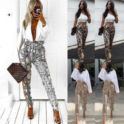 

US Women Leopard Snake Animal Print High Waist Soft Stretchy Leggings Pants -XL