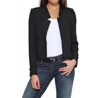 

Autumn Ladies Stand Collar Blazer Long Sleeve Casual Women Fashion Jacket
