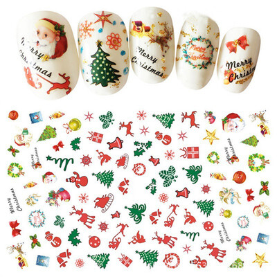 

Christmas Nail Sticker Watermark art decoration slider Manicure Sticker Big Full Snowflake Watermark Beauty Health Nail Art Tool