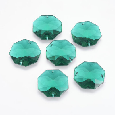 

Sew on Rhinestone Taiwan Acrylic Rhinestone Two Holes Garments Accessories Faceted Octagon SeaGreen 25x23x55mm Hole 1mm