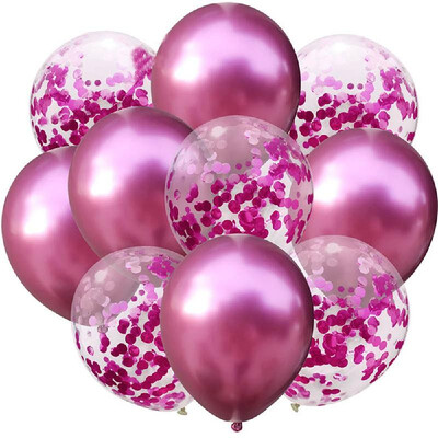 

10pcsset Confetti Balloon&Metallic Balloons Mixed Amazing Shinning Sight for Your Party Wedding Bedroom Decoration