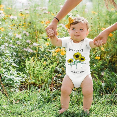 

Newborn Baby Girls Letter Sunflower Print Jumpsuit Bodysuit Romper Clothes