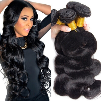 

New Fashion Mixed Length 3 Bundles Brazilian Body Wave Hair Black16"18"20