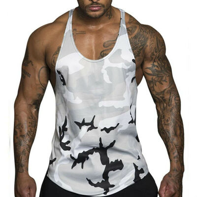 

Mens Tank Top Sleeveless Muscle T-Shirt camo prints Y-Shirt GYM Bodybuilding