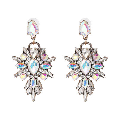 

3 Colors Asteria Star Chandelier Vintage Maxi Dangle Earrings For Women Luxury Crystal Long Drops Earring Fashion Jewelry