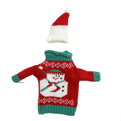 

Festive Plush Snowmen Wine Bottle Cover Bag Banquet Christmas