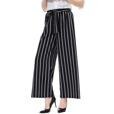 

Fashion Women Elastic Waist Slim Fit Casual High Waist Loose Lace Wide Leg Pants