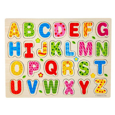 

A Set 26pcs Wood Alphabet English Letters Puzzle Jigsaw Educational Toy