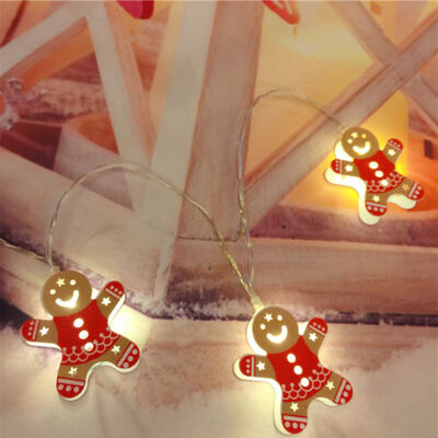 

2m Christmas String Light Bell Elk Snowman Christmas Tree Light Strings 10 Colored Lamp Party Decor For Gardens Patio Lawn