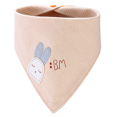 

4630cm Childrens Color Cotton Saliva Towel Baby Cartoon Pattern Triangle Towel Double Double-Sided Double Button Bib