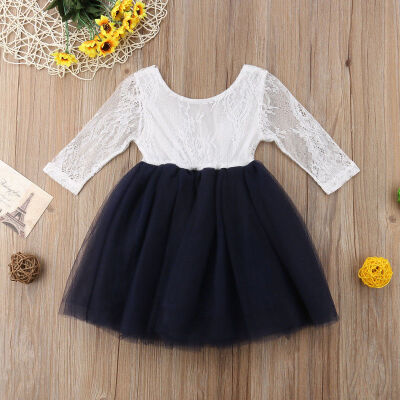 

Kids Baby Flower Girl Dress Lace Tulle Party Gown Bridesmaid Dresses Sundress