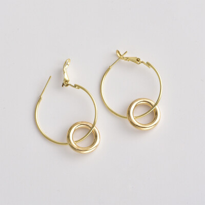 

2019 new brand design hollow metal round statement earrings fashion minimalist generous creative gifts earrings for women