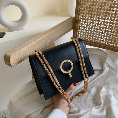 

Senior sense of foreign style womens bag chic frosted chain bag new 2019 simple small square bag shoulder Messenger bag