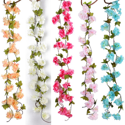 

Artificial Cherry Blossoms Flower Vines Garland Cherry Flower Rattan Home Decor