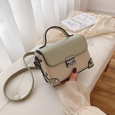 

Summer small fresh bag female 2019 new Korean version of the fashion hit color handbags wild shoulder slung small square bag
