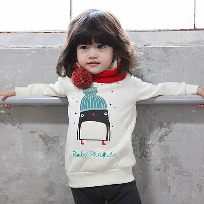 

Toddler Children Baby Long Sleeve O Neck Print Penguin Tops Sweatshirt 80