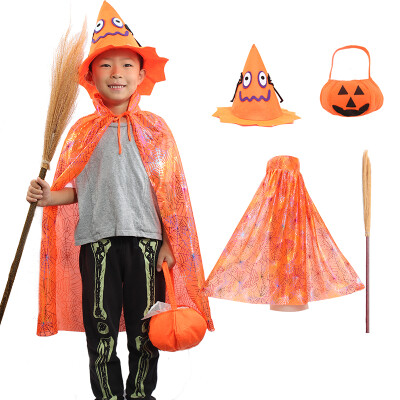 

Jiayi Halloween Childrens Clothing Female Boys Set Costume Cape Cloak Witch Witch Cospaly Clothes Props Set