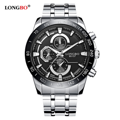 

Fashion trend watch mens casual quartz waterproof luminous steel belt mens watch 80137