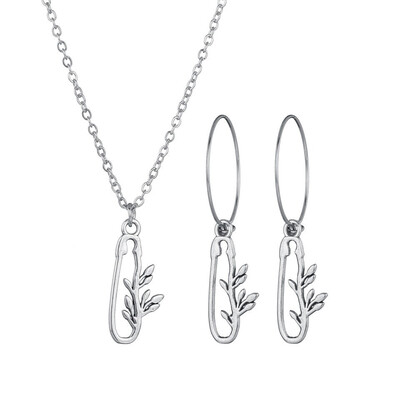 

Vintage Earrings Necklace Set Lady Personality Charm Fashion Jewelry Set Silver Moon Star Owl Necklace Punk Mens Jewelry
