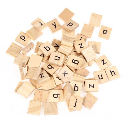 

100pcs Wooden Scrabble Tiles Lowercase Letters Board Toy