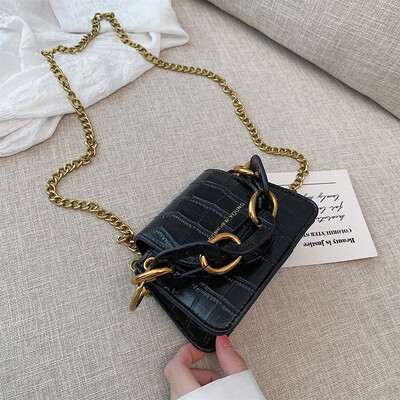 

Ins European&American fashion womens bag 2019 new bag personality mini bag chic single shoulder slant chain girl bag