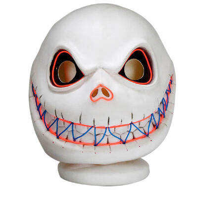 

Jack Skellington Skull Luminous Mask Latex Adult Nightmare Unisex Party Prop Haunted House Decoration Cosplay Costume Prop